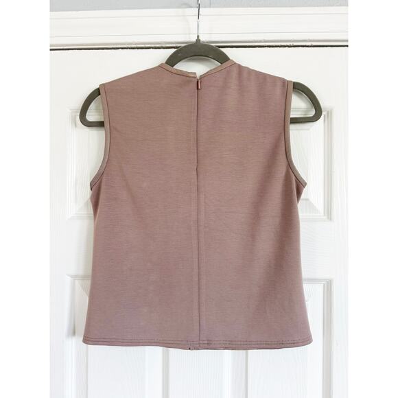 LAMARQUE SOFIA SLEEVELESS LEATHER TOP SIROCCO - Picture 5 of 7